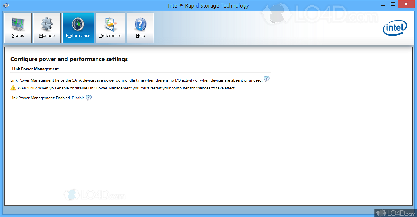 intel rapid storage technology windows 10